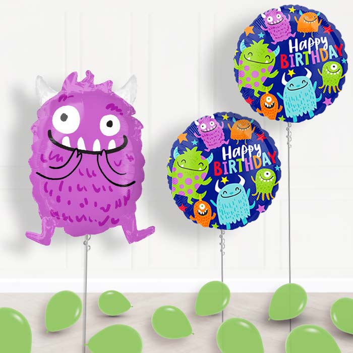 Purple Monster Balloon Package Delivered - Package | Small Indoor Plants