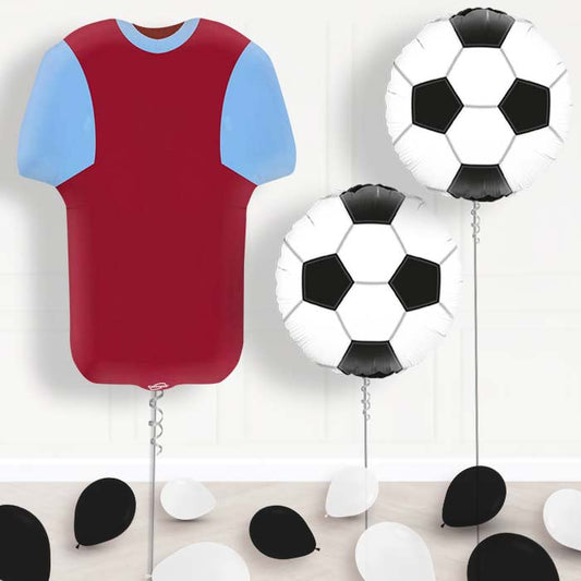 Claret and Blue Football Shirt Helium Balloon Display