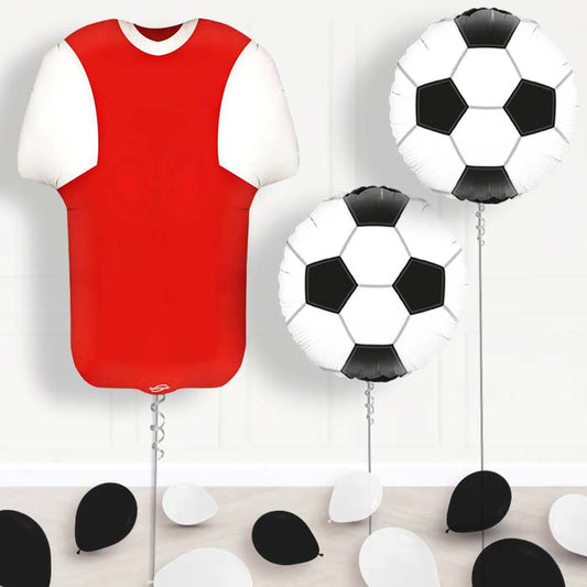 Red and White Football Shirt Helium Balloon Display