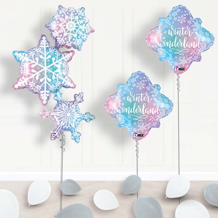 Snowflake Helium Balloon Display Delivered