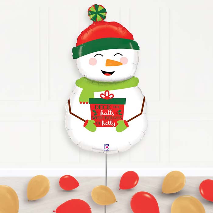 Snowman, Santa & Reindeer Merry Christmas Balloon Display Delivered