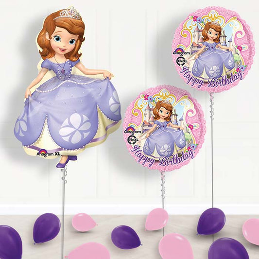 Sofia the First Balloons Package Inflated Helium Balloons Delivered