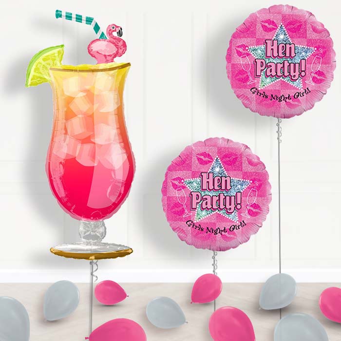 Hen Party Tropical Cocktail Balloon Package Delivered