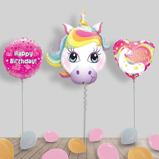 Unicorn Birthday Balloon Display - Any Age 1-16
