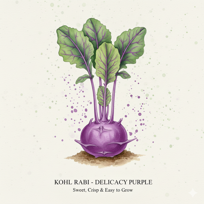 Kohl Rabi Seeds for Gourmet Gardens - Choose Green or Purple (500 Seeds)