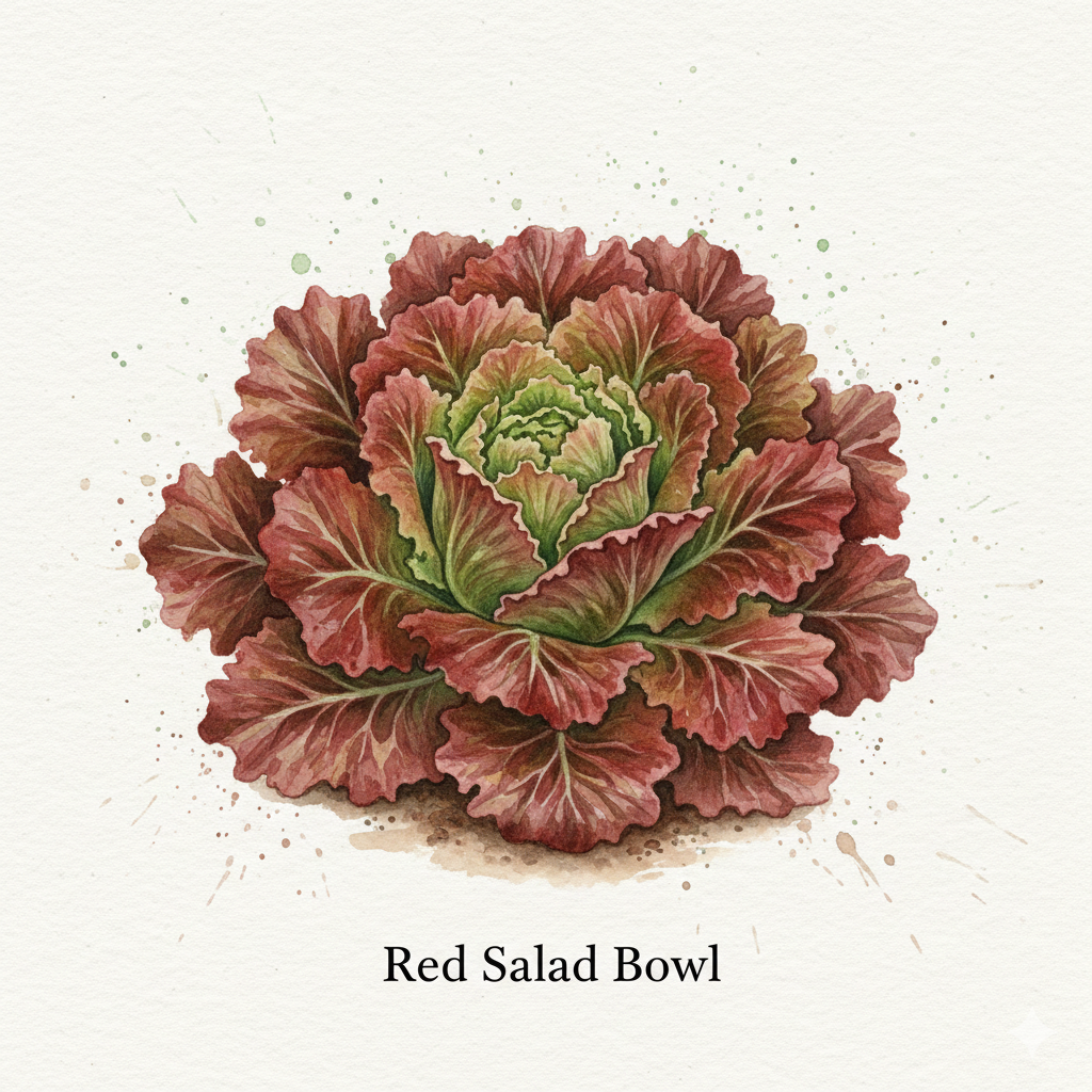Red Salad Bowl Lettuce Seeds – Grow Vibrant, Tender Salad Greens at Home