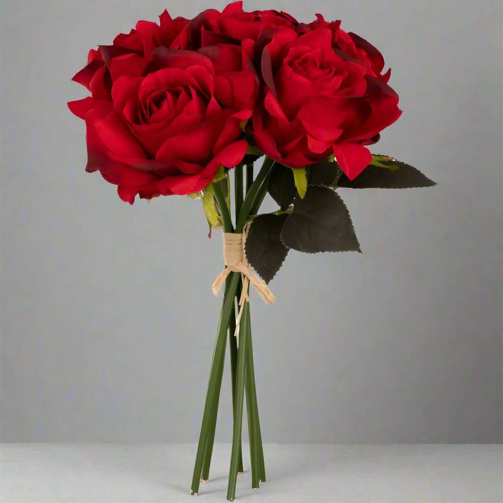 Red Rose Alternative Artificial Red Roses Bunch of 5: Alternative to Real Flowers