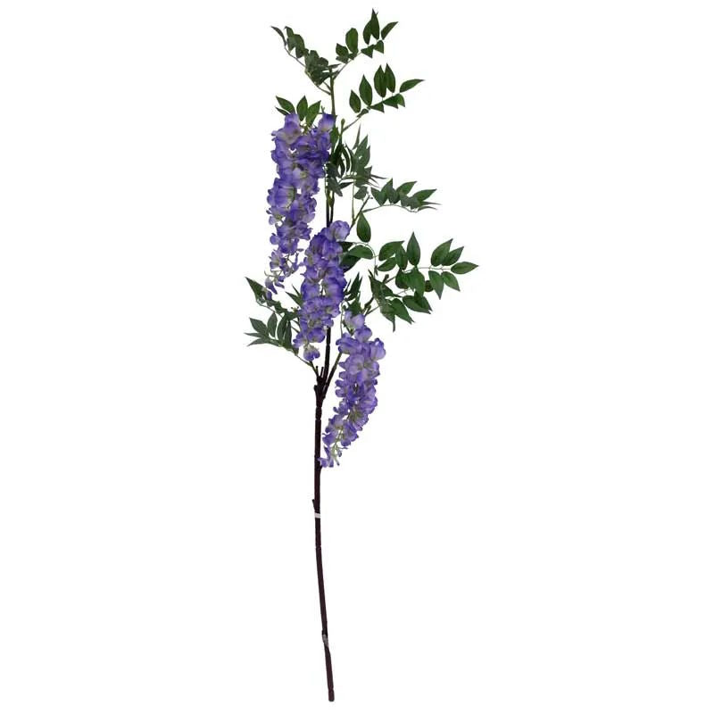 Violet Artificial Wisteria Flowers 122cm 3 Head