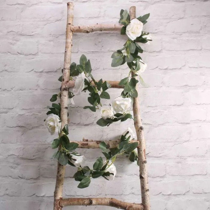 Cream Artificial Rose Garland 175cm