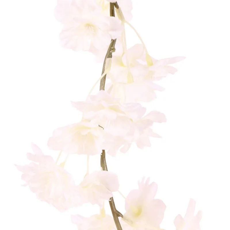 White Artificial Blossom garland flowers close up