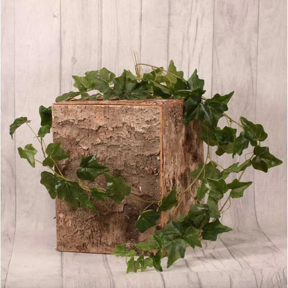 English Artificial Ivy Garland Green on a wooden log