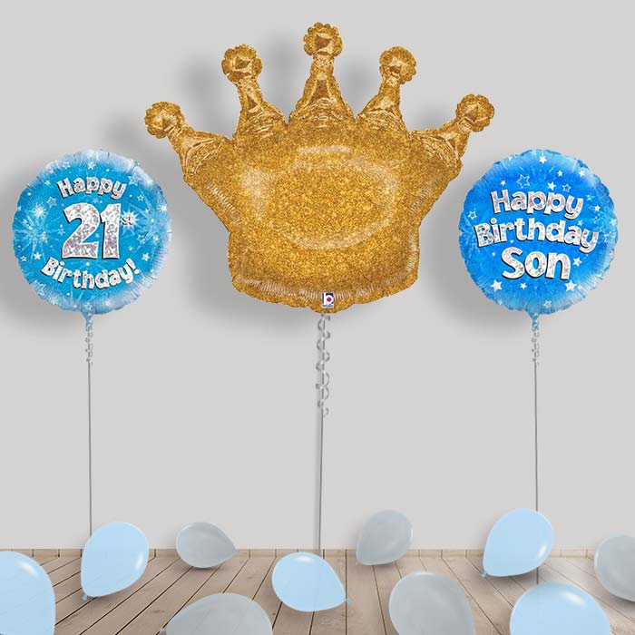Happy Birthday Son Balloon Package in a Box - 21st Birthday | Small Indoor Plants