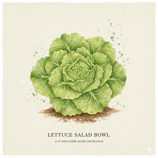 Lettuce Seeds Salad Bowl - Green Leaf 'Pick & Come Again' (1,000 Seeds) for Endless Freshness