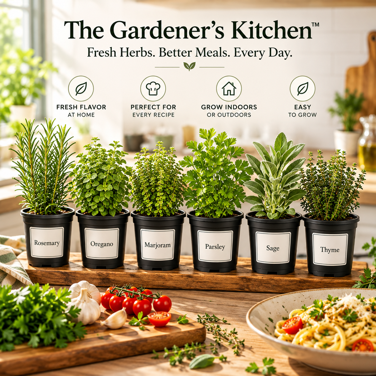 The Gardener's Kitchen – 6 Culinary Herb Plants UK