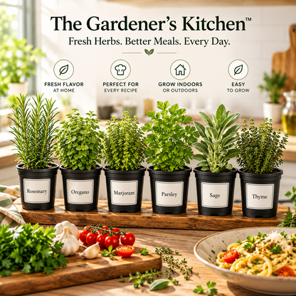 The Gardener's Kitchen – 6 Culinary Herb Plants UK