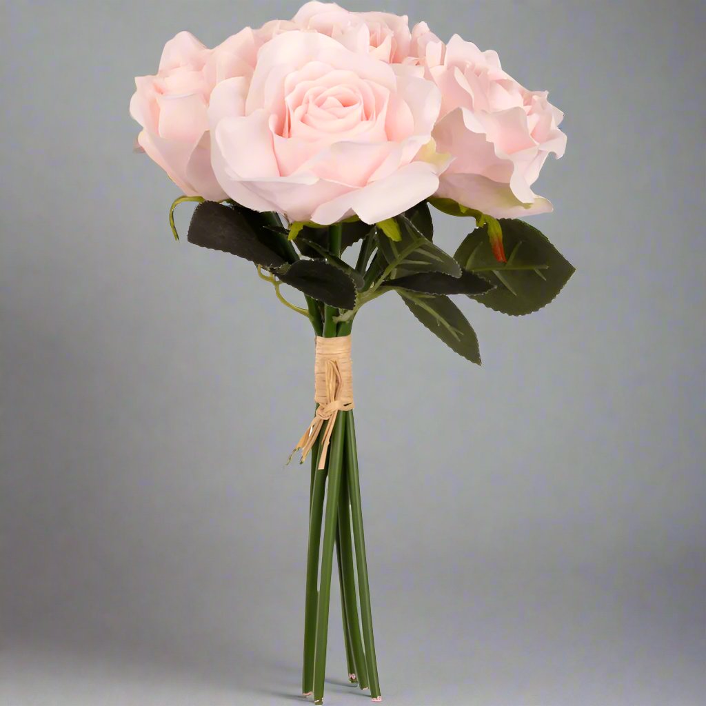 Soft pink bunch of artificial roses