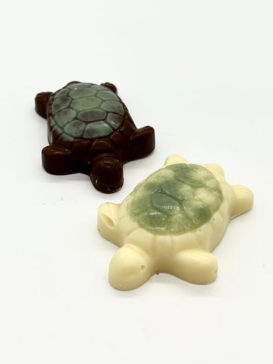 Decorated Chocolate Turtles in Milk and White Chocolate