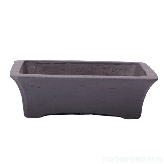 Grey Rectanglular Unglazed Bonsai Pot 18cm x 14cm x 4cm