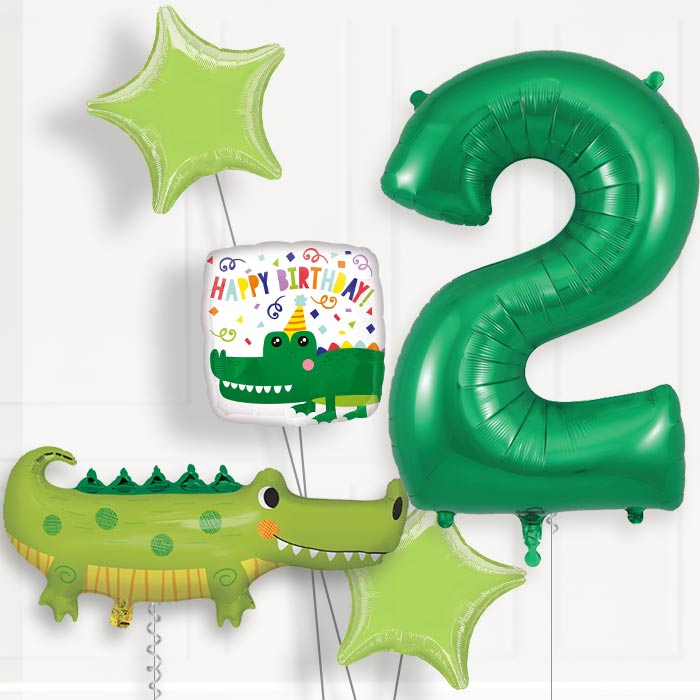 Alligator | Crocodile Birthday Balloon Package Choose Your Number - Number 2 | Small Indoor Plants