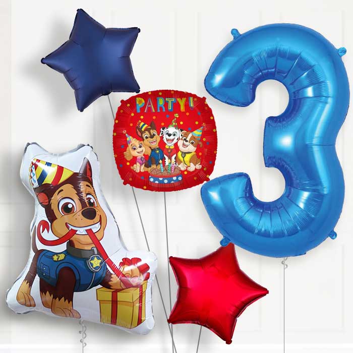 Chase Shaped Birthday Balloon Package Choose Your Number