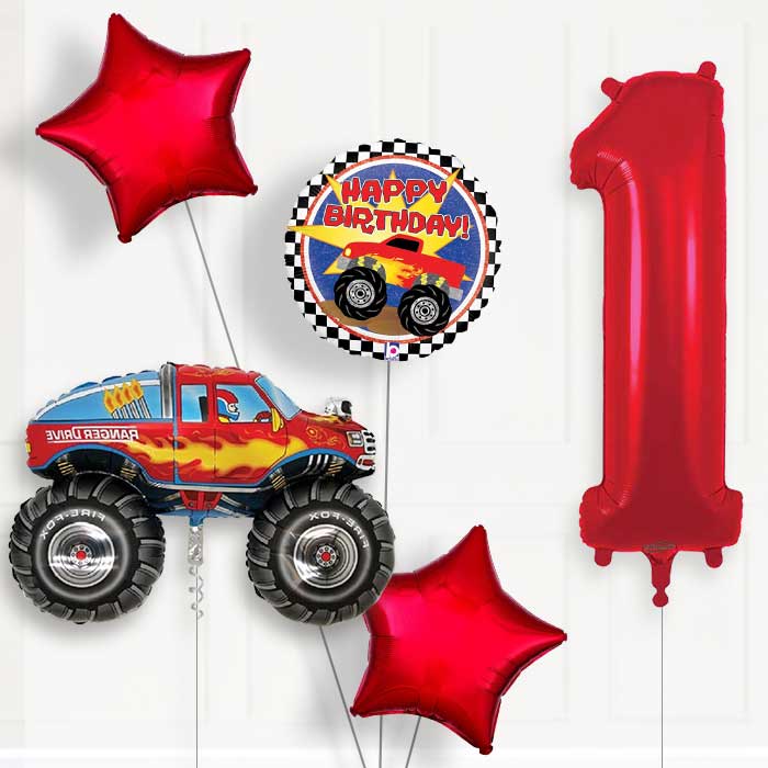 Monster Truck Birthday Balloon Package Choose Your Number