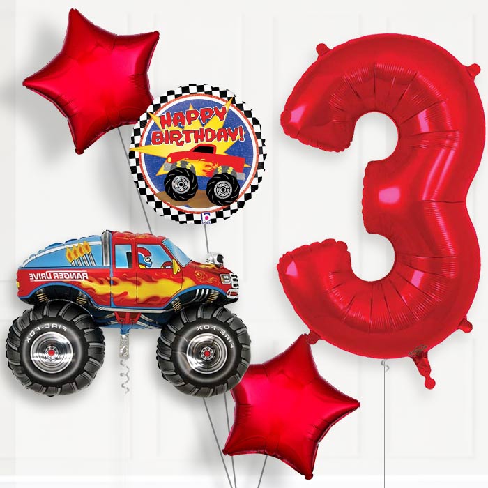 Monster Truck Birthday Balloon Package Choose Your Number