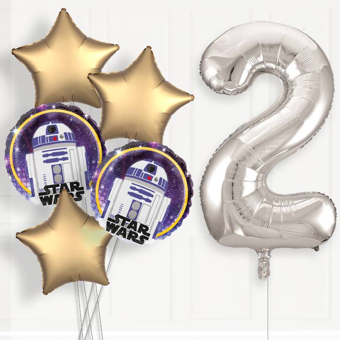 R2D2 Birthday Balloon Package Choose Your Number - Number 2 | Small Indoor Plants