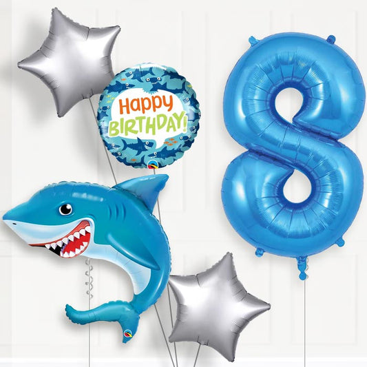 Shark Birthday Balloon Package Choose Your Number