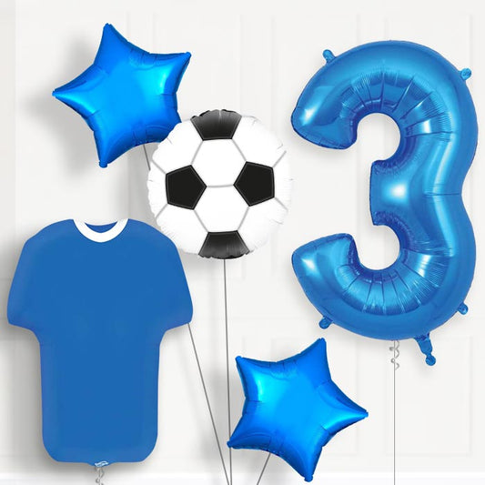 Blue Football Shirt Birthday Package Choose Your Number