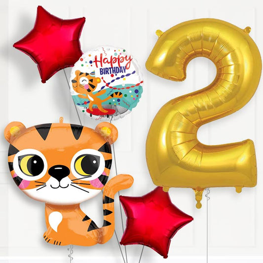 Tiger Birthday Balloon Package Choose Your Number