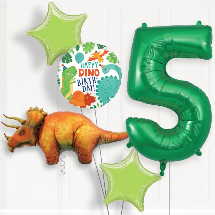 Triceratops Birthday Balloon Package Choose Your Number