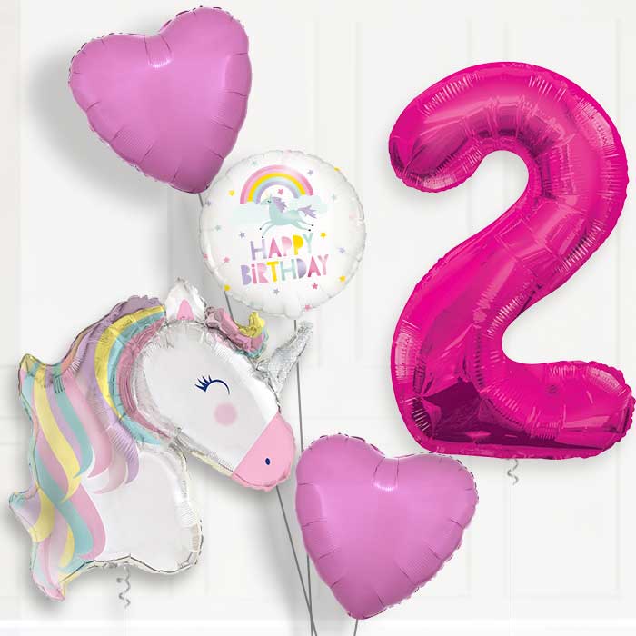 Pastel Unicorn Birthday Balloon Package Choose Your Number