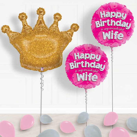 Happy Birthday Wife Balloons Package