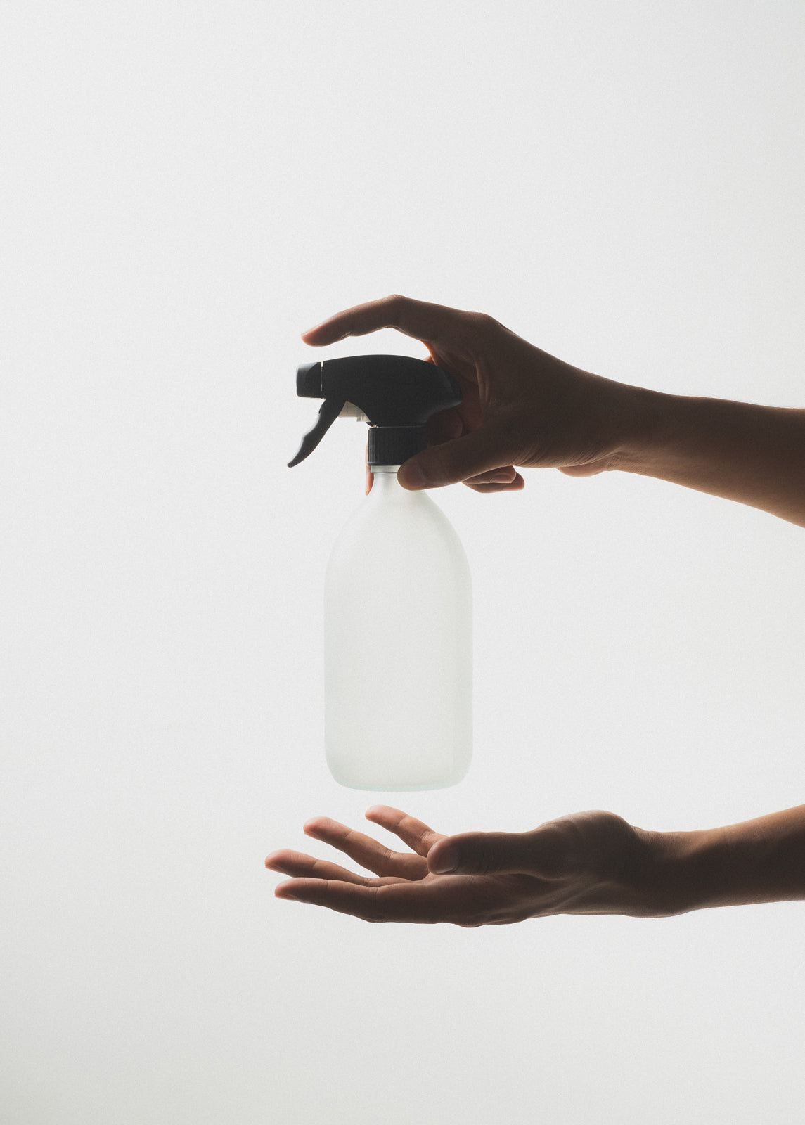 Frosted White Glass Plant Spray Bottle Sustainable