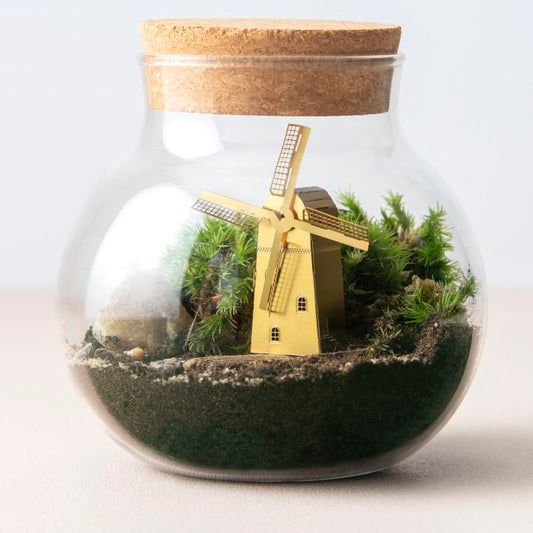 Windmill Brass Mini Model Terrarium Decoration