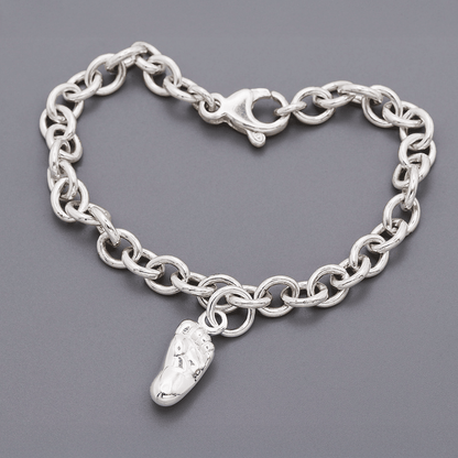 New Baby Personalised Silver Charm