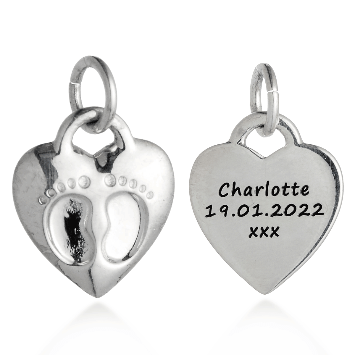Baby Footsteps Personalised Silver Charm