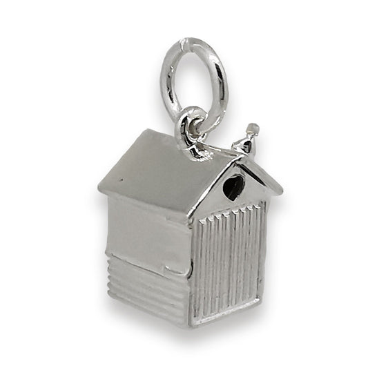 Beach Hut Personalised Silver Charm