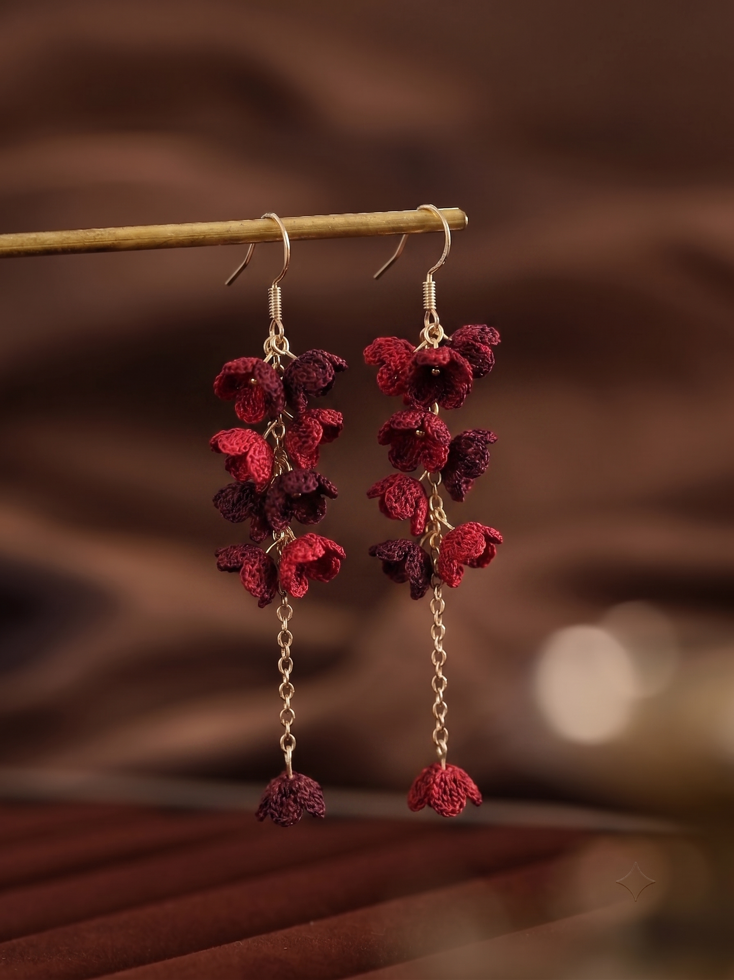 Bloomfall Micro Earrings Handmade Crochet Gift