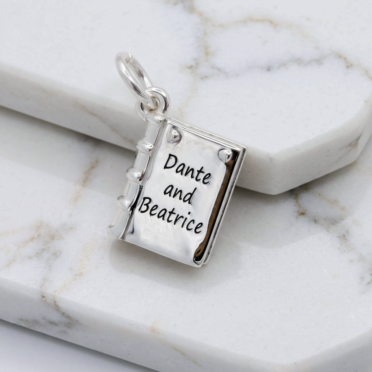 Hardback Book Personalised Silver Charm