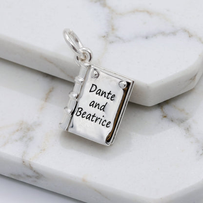 Hardback Book Personalised Silver Charm