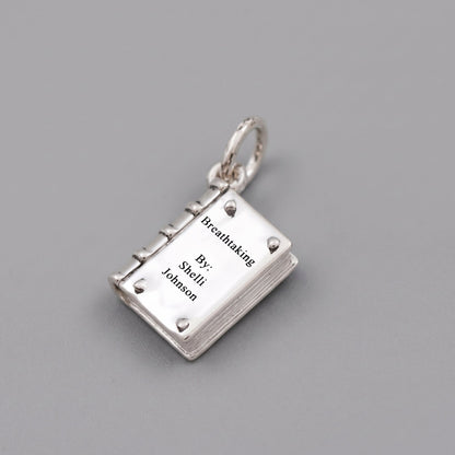 Hardback Book Personalised Silver Charm