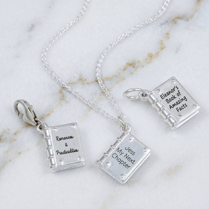 Hardback Book Personalised Silver Charm