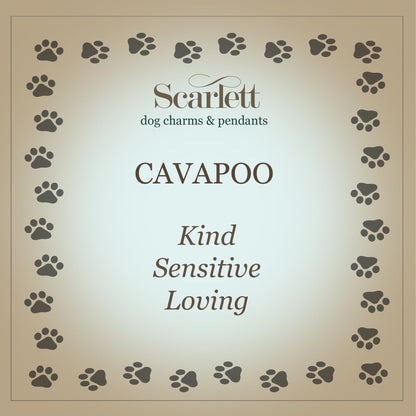 Cavapoo Silver Dog Charm