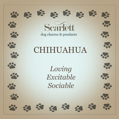 Chihuahua Silver Dog Charm Bracelet