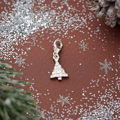 Christmas Tree Personalised Silver Charm