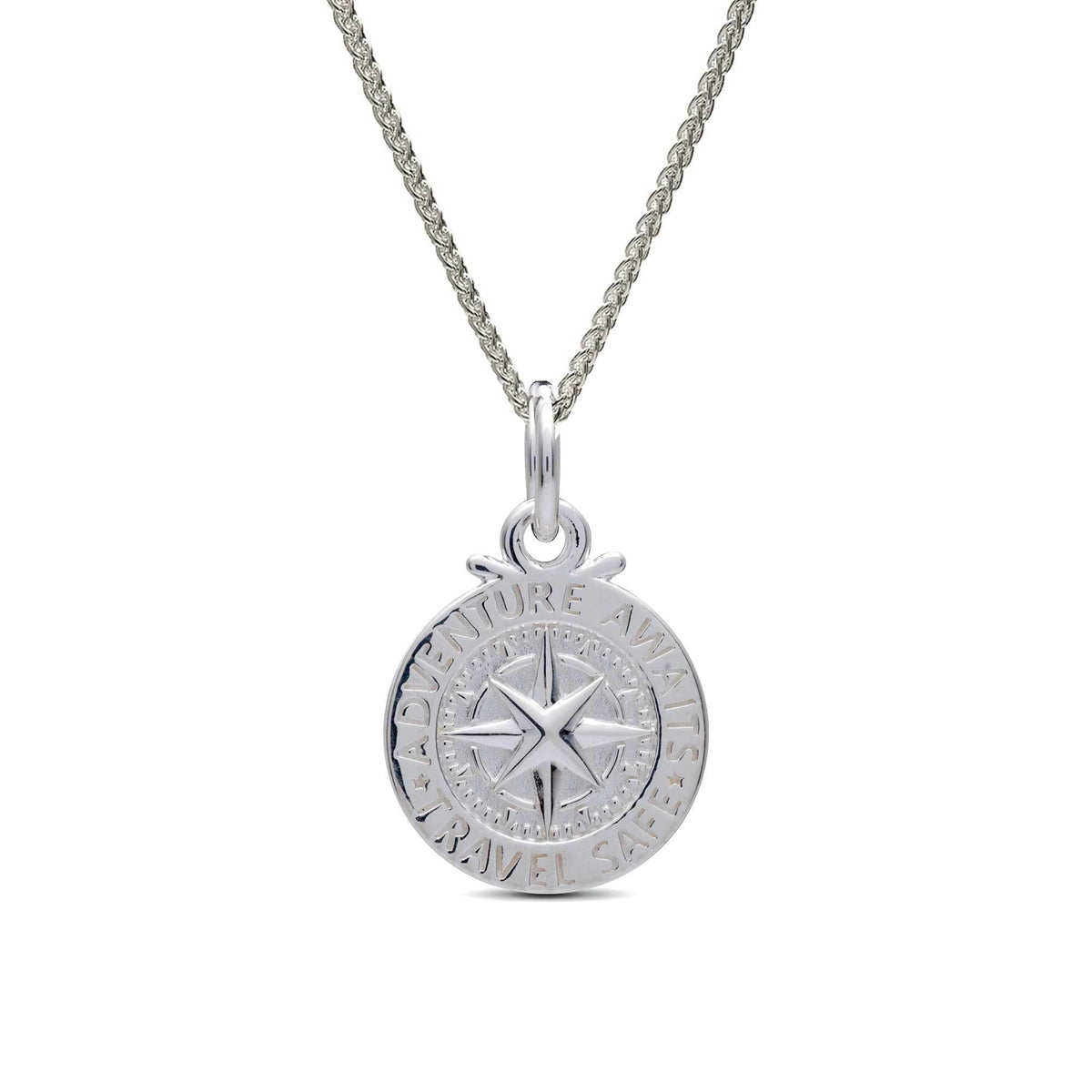 Travel Safe Compass Personalised Silver Charm