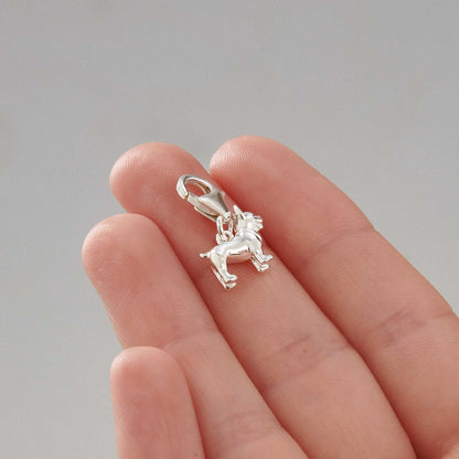 French Bulldog Silver Dog Charm