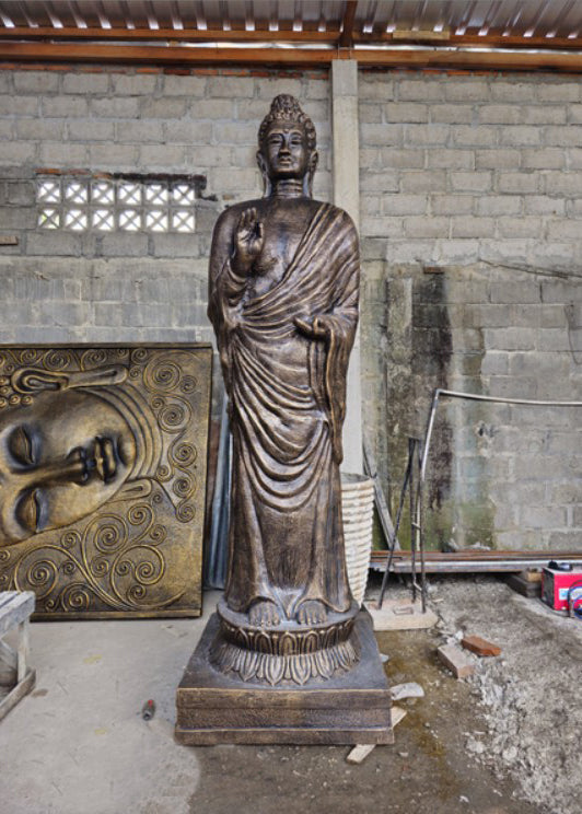 Hand Carved Buddha Statue - 40cm Welcome