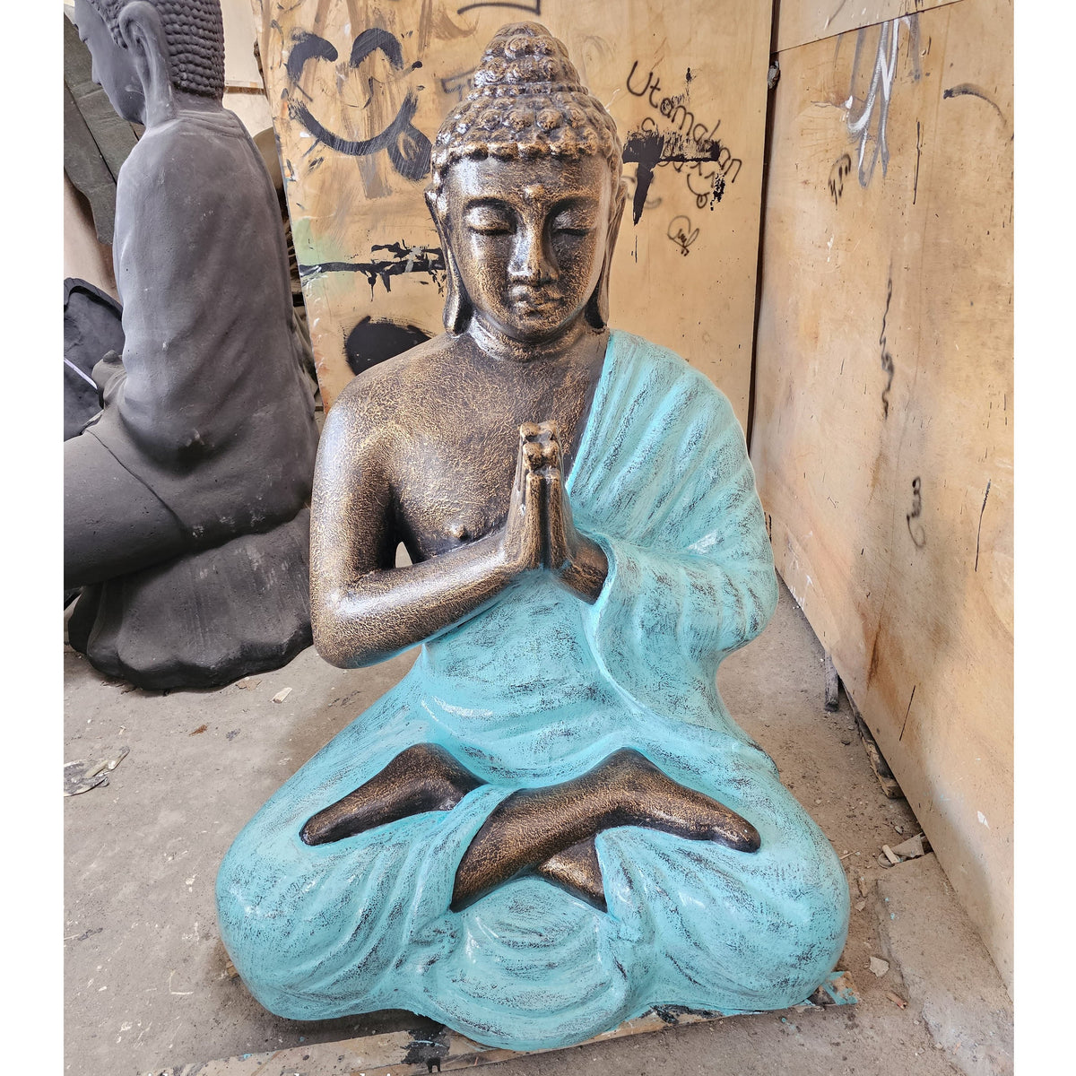 Hand Carved Buddha Statue - 40cm Welcome